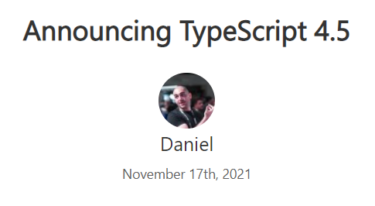 TypeScript 4.5をさらってみる